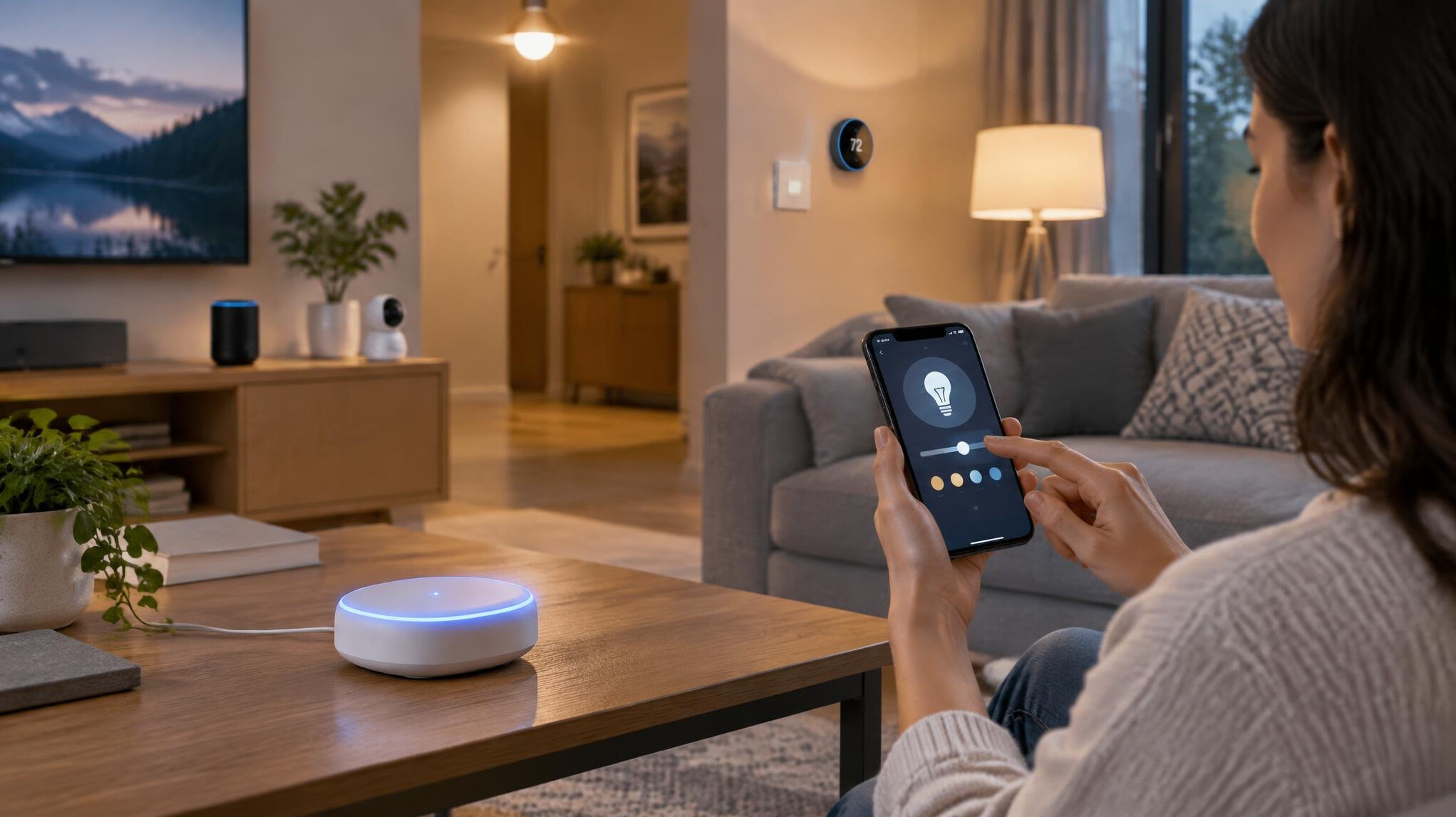 smart home hub on table
