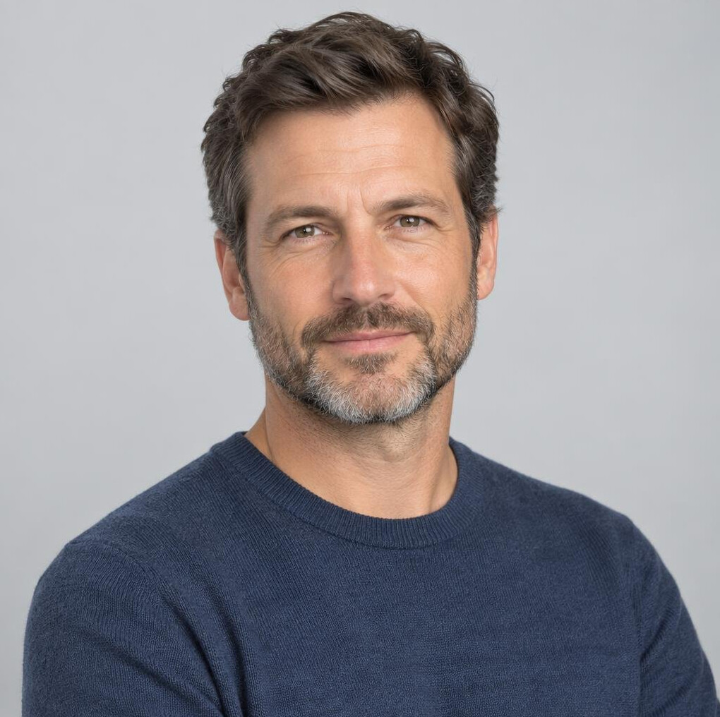 Studio portrait of a man with a beard