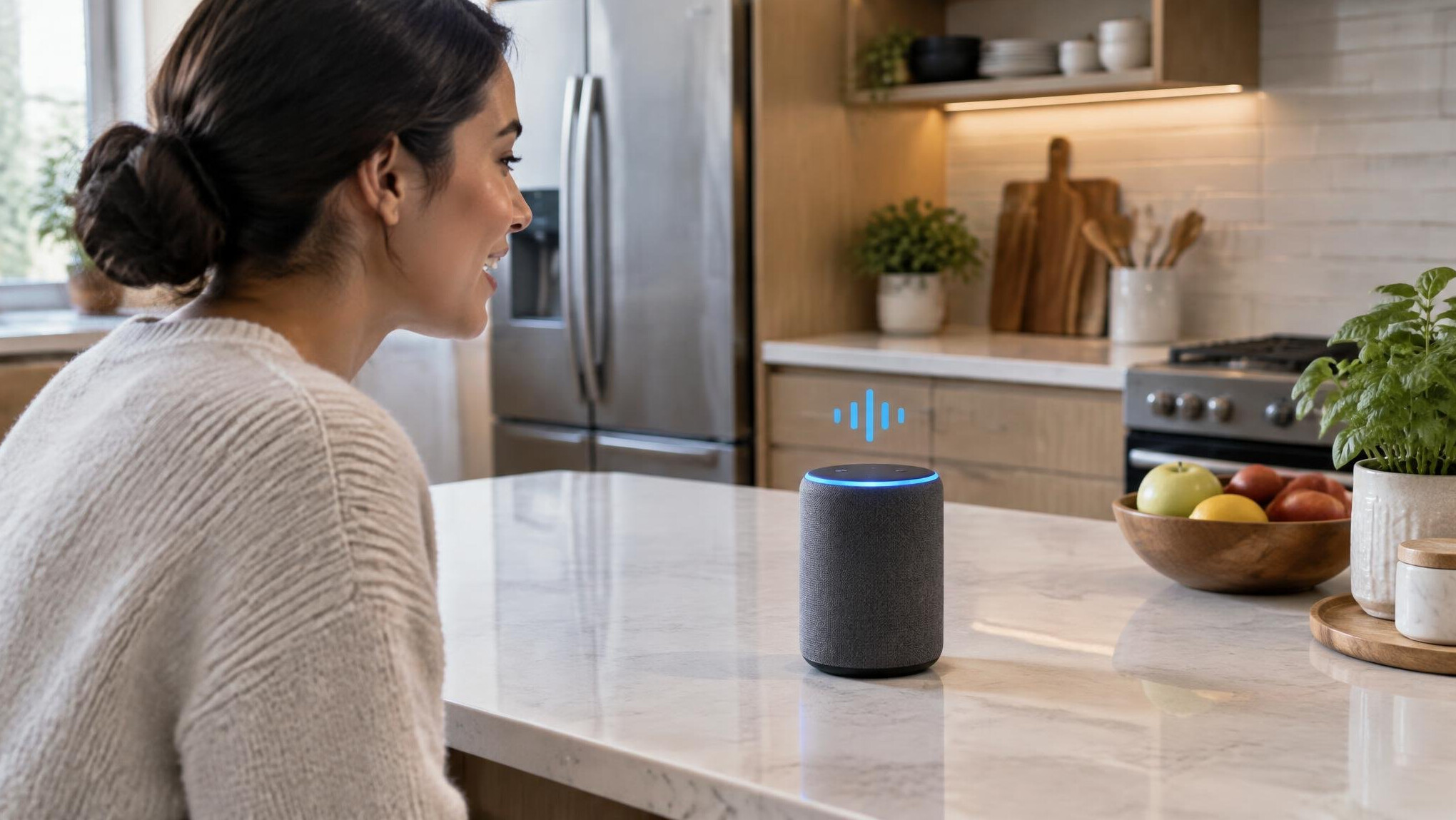 voice assistant in kitchen